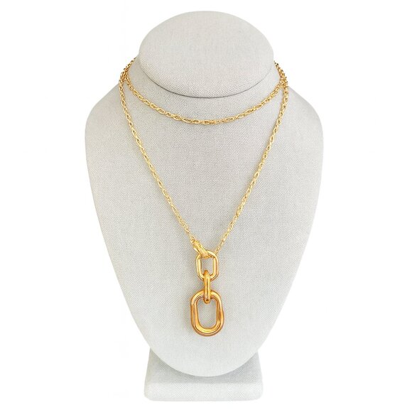 Ann Taylor LOFT Gold Tone Front Toggle Necklace - Picture 8 of 8